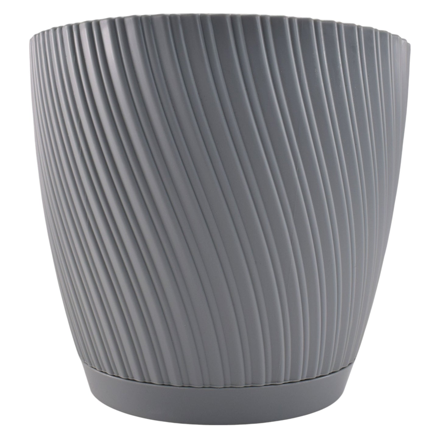 Mika Pot with Saucer 190mm Platinum