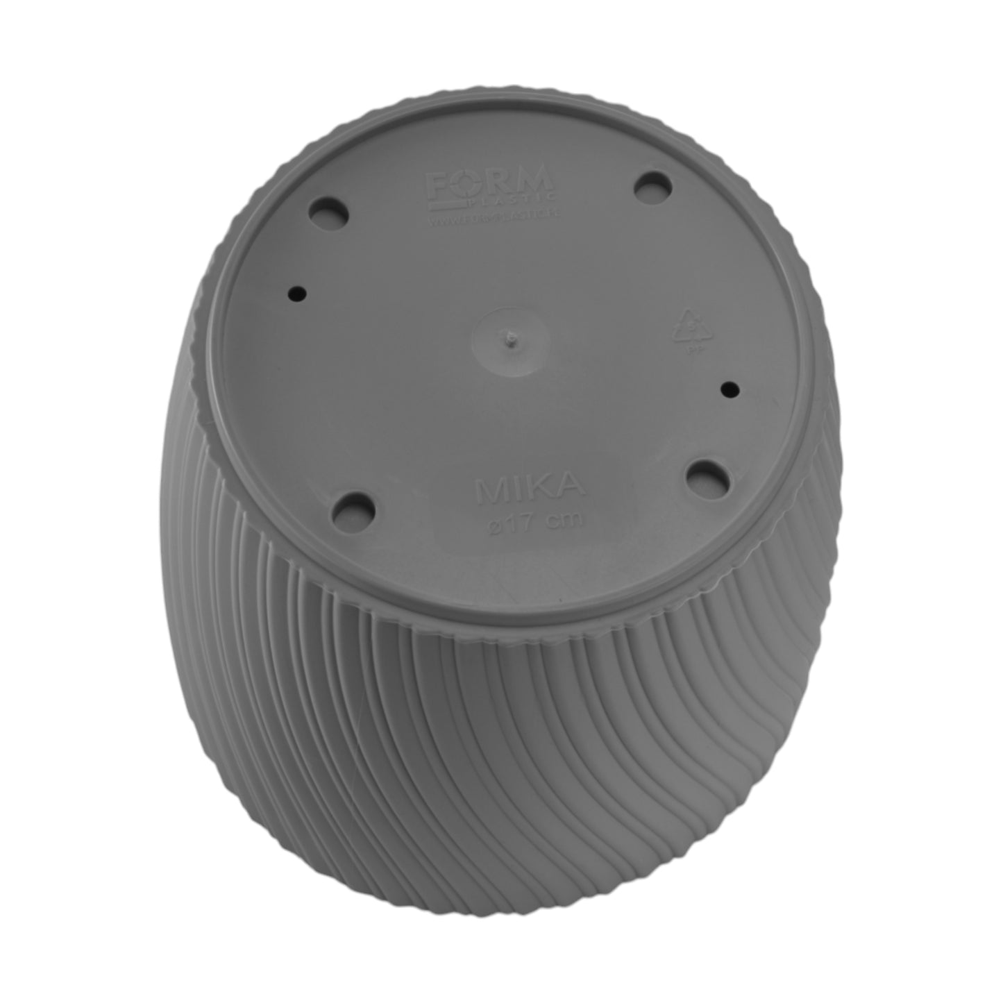 Mika Pot with Saucer 150mm Platinum