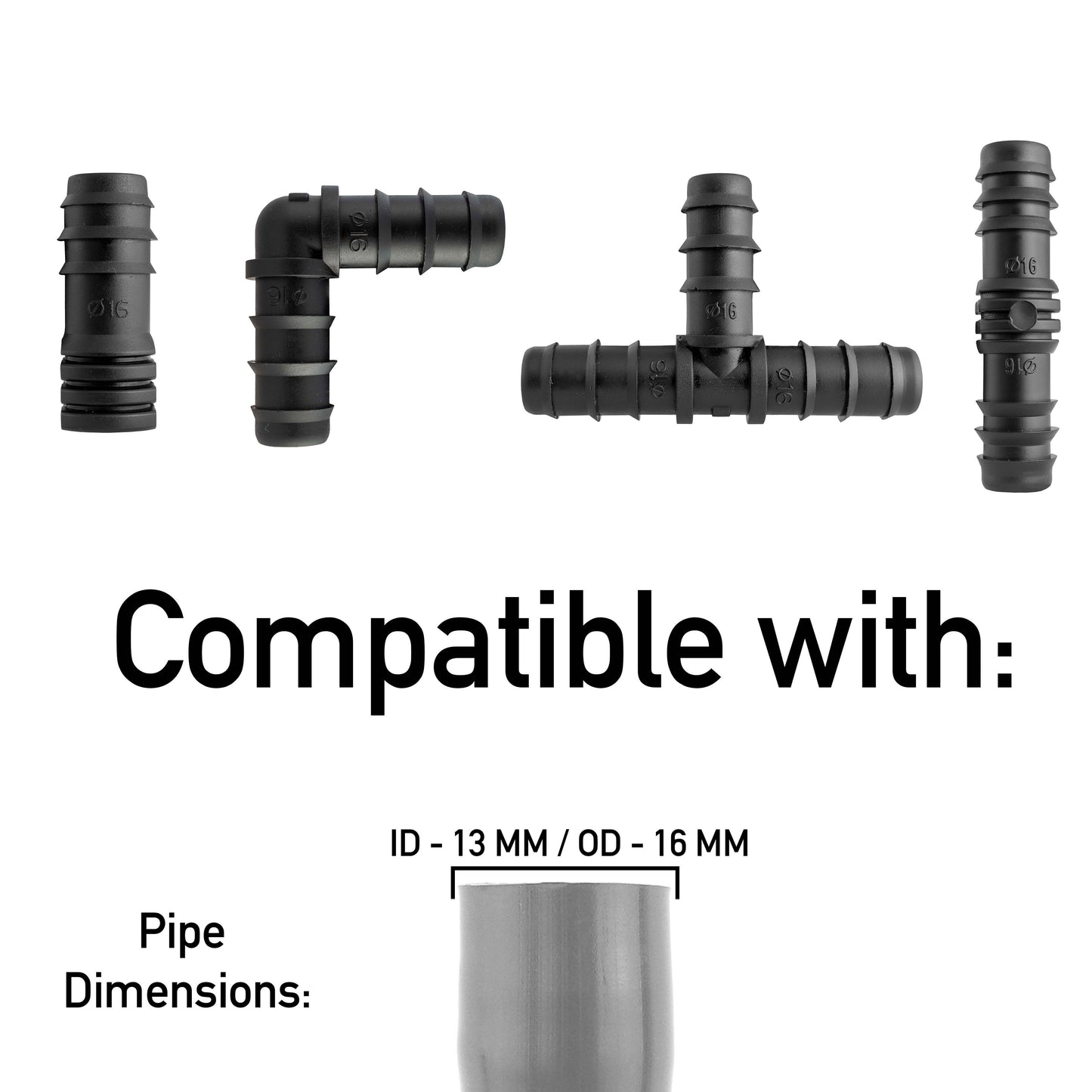 Mix 1/2" Barb Connectors HOZ10