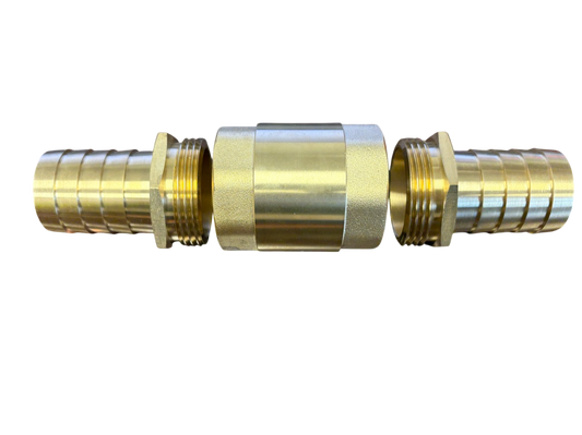 Brass Spring Check Valve with barbed connectors