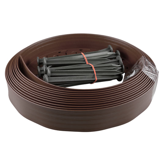 Lawn Border Set, Easy Border 60mm Brown 10m With Pegs