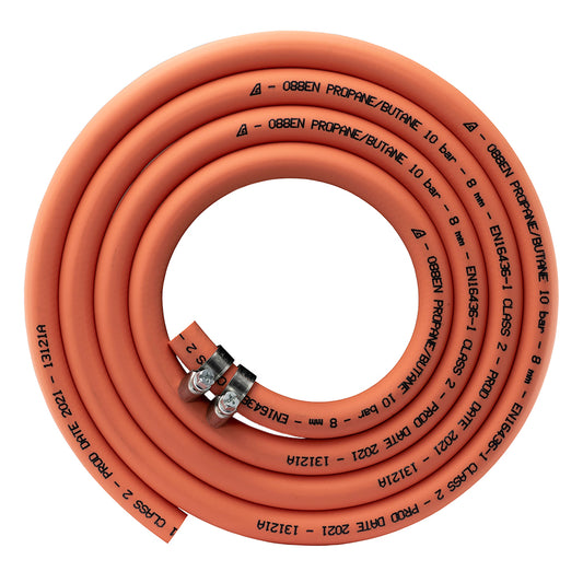 G/ORA8*15GAS+001 - GAS PIPE WITH 2 HOSE CLIPS 1M