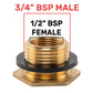 Water Butt Brass 3/4" BSP Male - 1/2" BSP Female