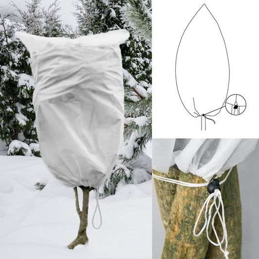 Protective Plant Cover, 50gsm Sack with Cord, Diameter: 45 cm, Size: 0.7m × 1.1 m