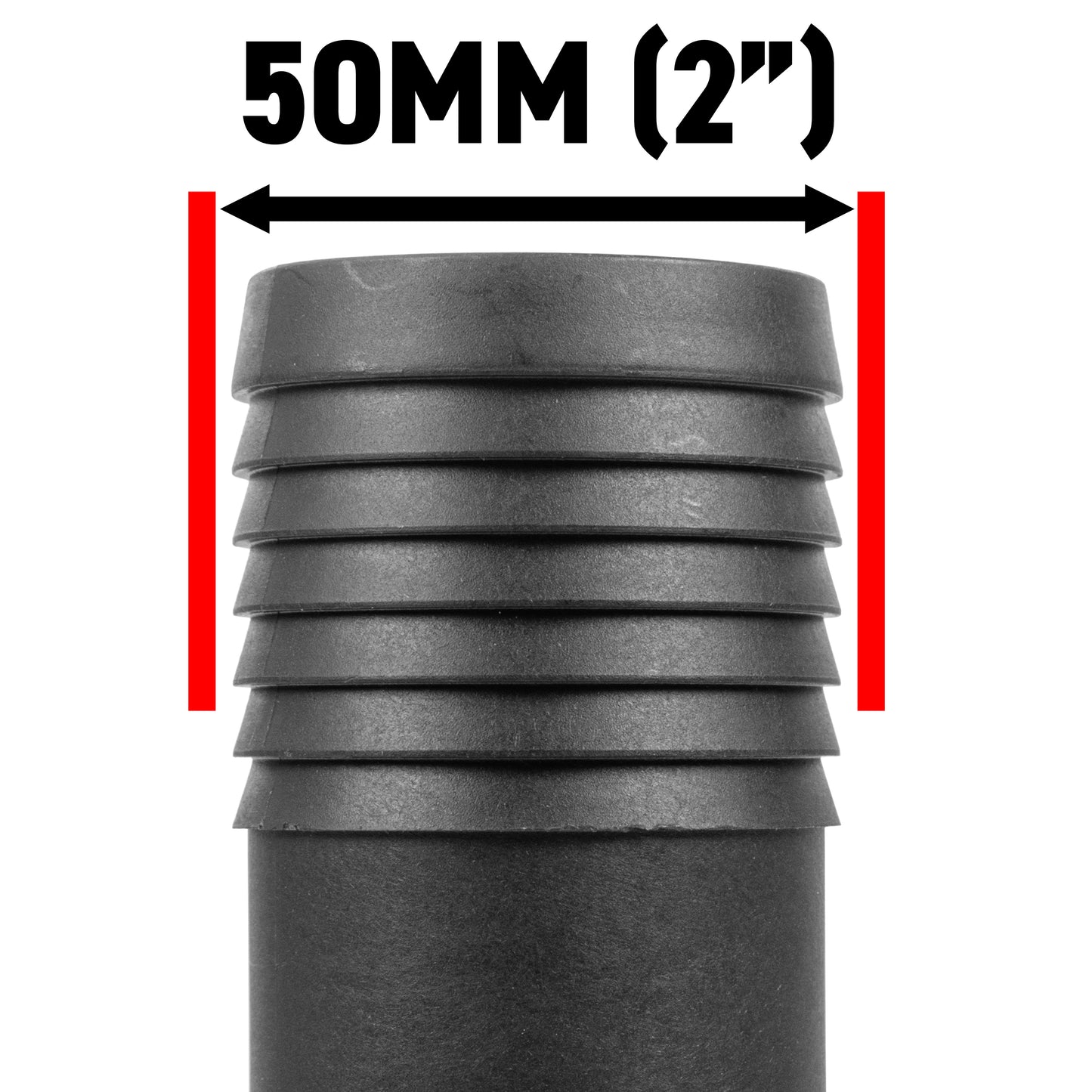IBC 6-inch Cap Kit with 50mm Barbed Straight Connector