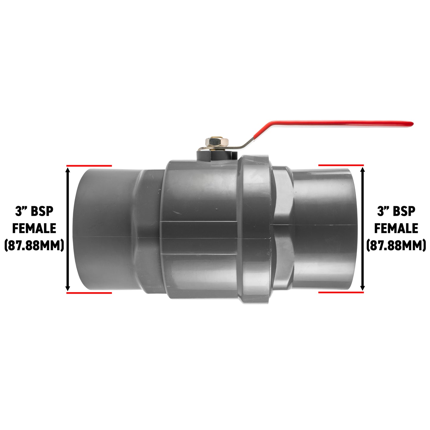 PP 3" BSPF Stopcock with Stainless Steel Ball Valve and Handle