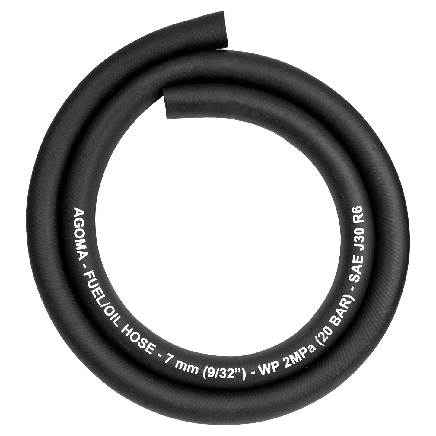 Rubber 7mm Braided Fuel, Oil Hose SAE J30 R6