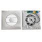 Through Wall Ventilation Kit RICO Timer and Humidistat Fan with Graphite External Vent