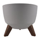 Roma Bowl Pot with Legs, Insert and Hole with Plug 330mm White