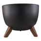 Roma Bowl Pot with Legs, Insert and Hole with Plug 290mm Black