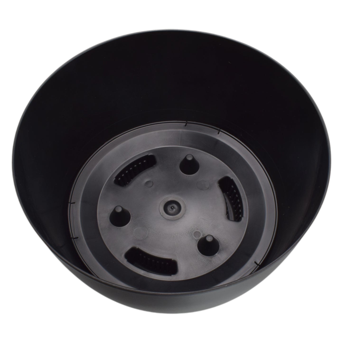 Roma Bowl Pot with Legs, Insert and Hole with Plug 290mm Black