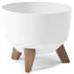Roma Bowl Pot with Legs, Insert and Hole with Plug 290mm White