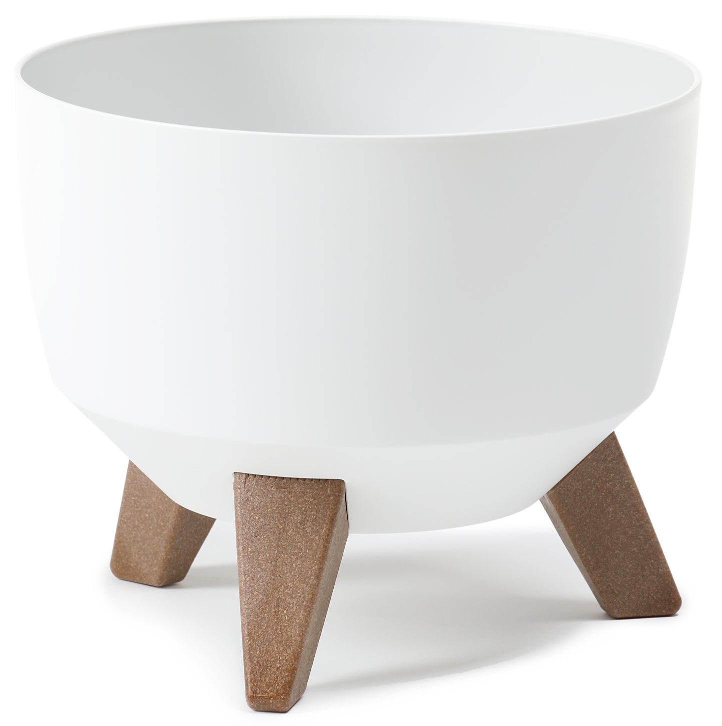 Roma Bowl Pot with Legs, Insert and Hole with Plug 290mm White