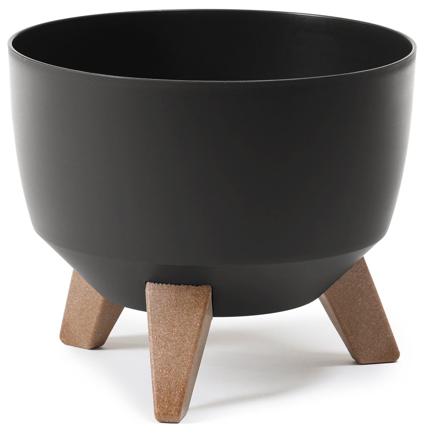 Roma Bowl Pot with Legs, Insert and Hole with Plug 330mm Black