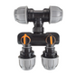 Two Way Splitter with 32mm MDPE Tee Inlet and Straight Outlets