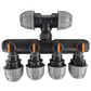 32mm MDPE Tee 4-Way Manifold