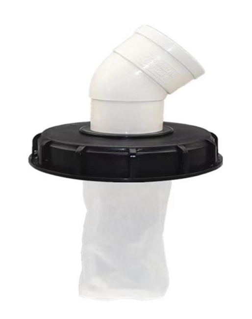IBC Lid 155mm with 45 Degree Elbow and Filter