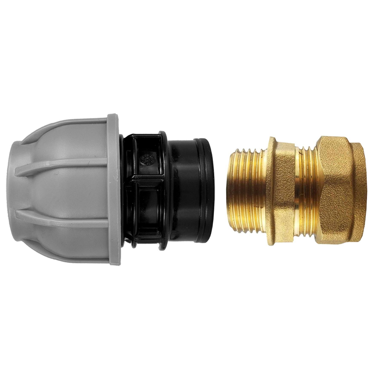 Brass Compression 22mm Straight with 25mm MDPE Straight