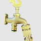 Brass Bib Tap Quick Connect and Hose Connector, Rooster Design