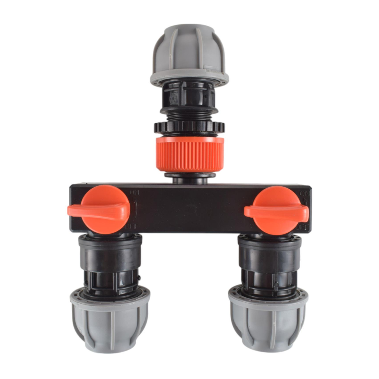 Tap Splitter with Valves and 20mm MDPE Straight Inlet/Outlet Kit