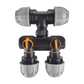 Two Way Splitter with 25mm MDPE Tee Inlet and Straight Outlets