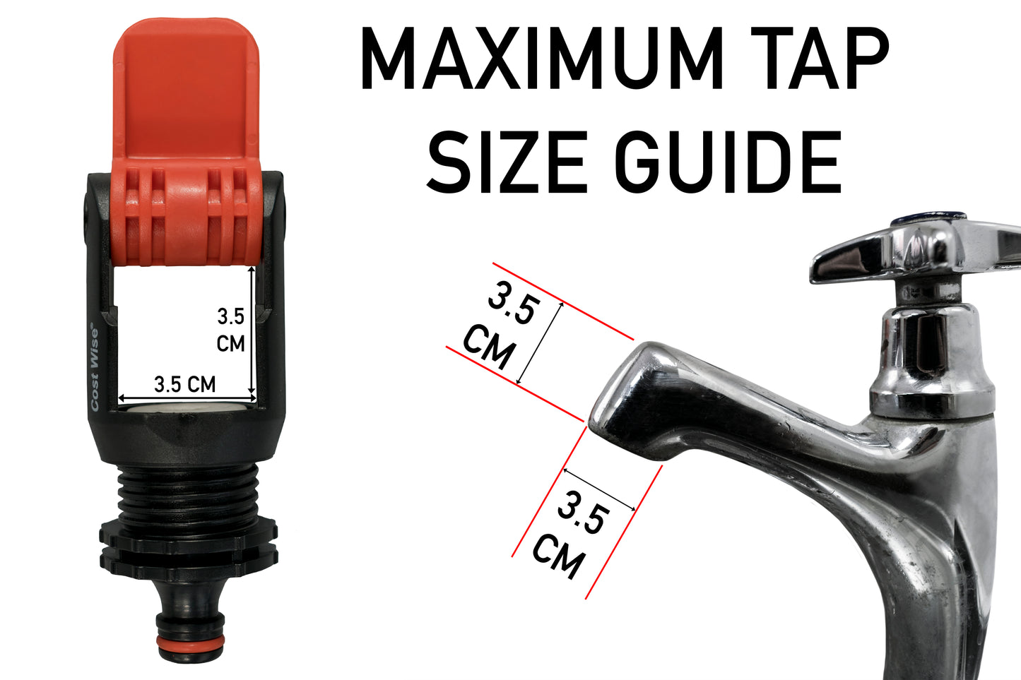Kitchen Tap Adaptor "Non Branded" Red