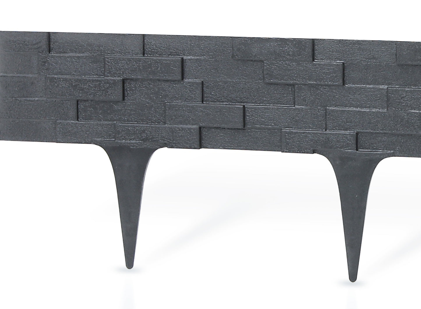 Lawn Edging, Plastic Palisade Slate Effect, 2.38m, Gray