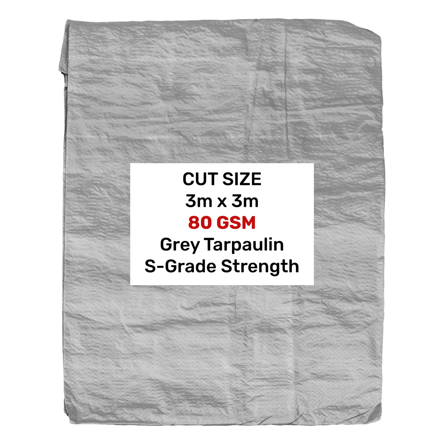 Grey S-Grade Tarpaulin 3m x 3m