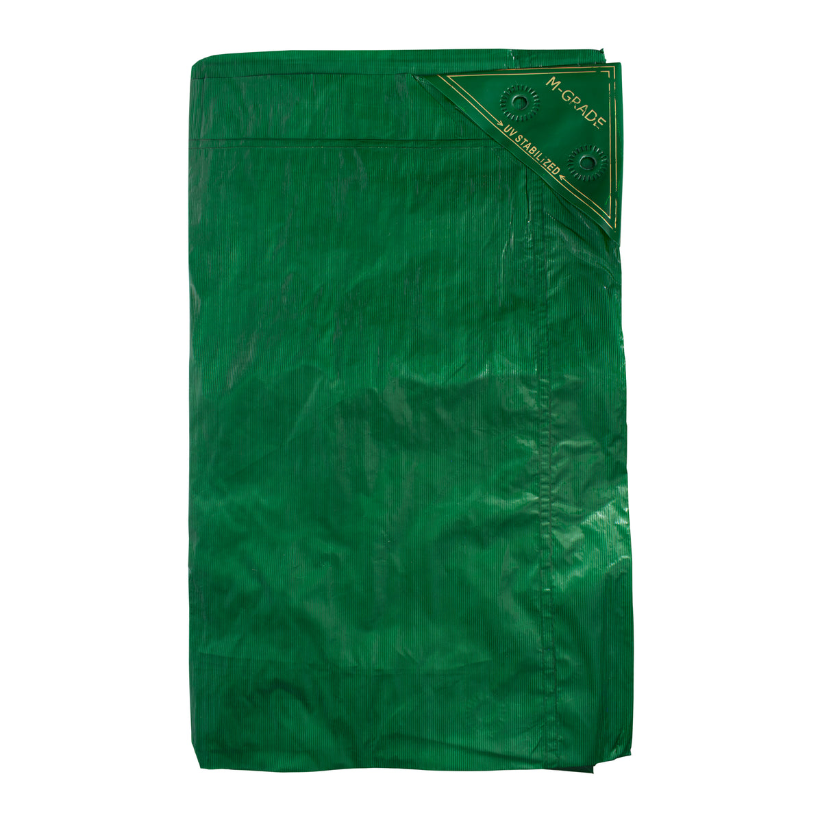 Tarpaulin LLDPE 100GSM Green with 10 x Clip-On Eyelets Black