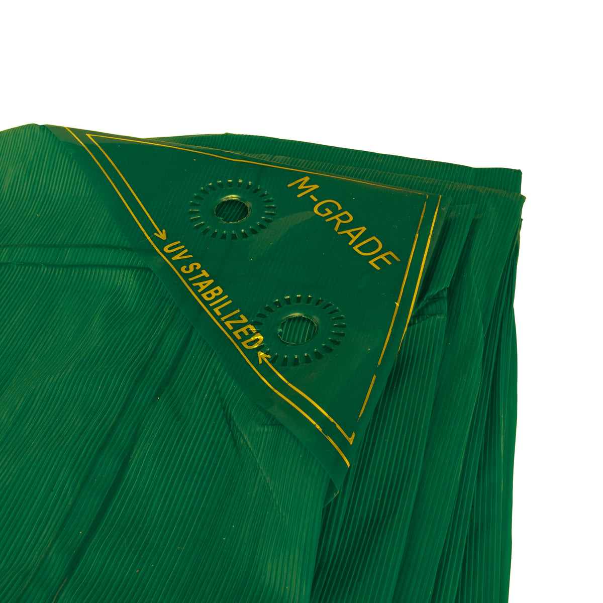 Tarpaulin LLDPE 100GSM Green with 10 x Clip-On Eyelets Black