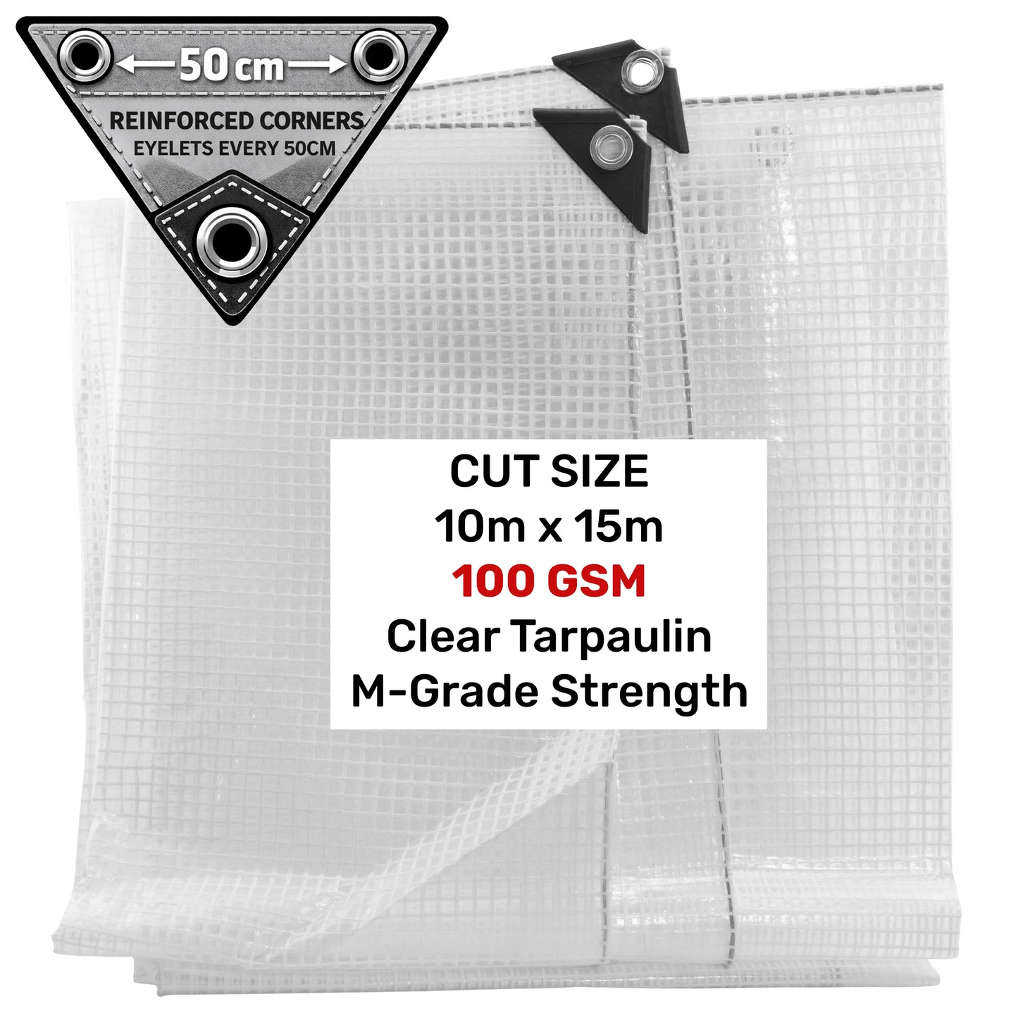 Clear M-Grade Tarpaulin 10m x 15m