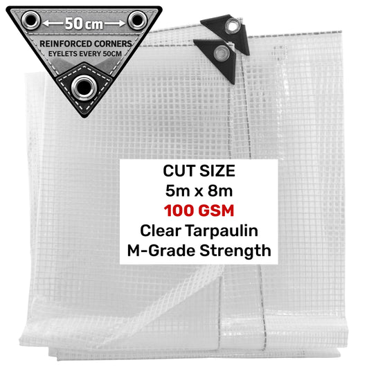 Clear M-Grade Tarpaulin 5m x 8m