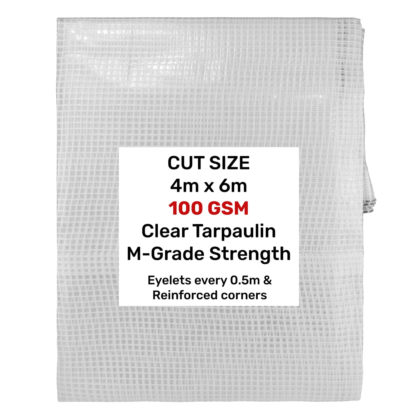 Clear M-Grade Tarpaulin 4m x 6m