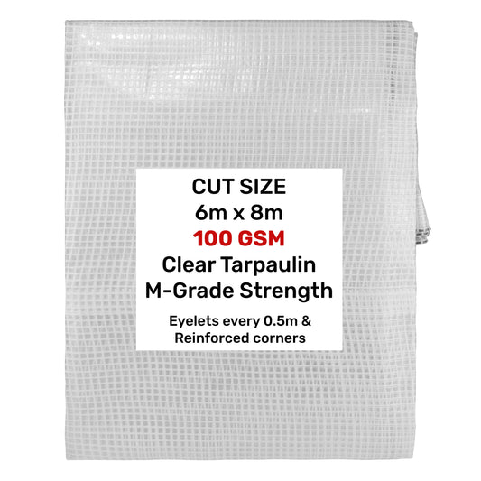Clear M-Grade Tarpaulin 6m x 8m