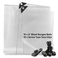 Clear M-Grade Tarpaulin with 10 x 6" Bungee Balls (Black) and 10 x Screw Type Tarp Clips