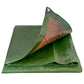 Tarpaulin 200GSM Green/Brown with 10 x Clip-On Eyelets Black
