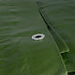 Tarpaulin 200GSM Green/Brown with 10 x Clip-On Eyelets Black