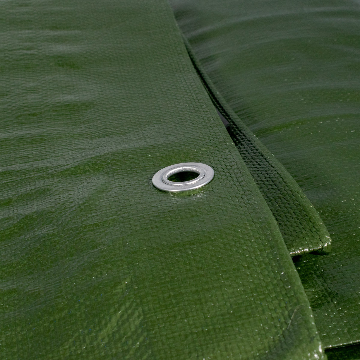 Tarpaulin 200GSM Green/Brown with 10 x Clip-On Eyelets Black