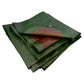 Tarpaulin 200GSM Green/Brown with 10 x Clip-On Eyelets Black