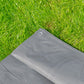 Grey L-Grade Tarpaulin with 10 x 6" Bungee Balls (Black) and 10 x Screw Type Tarp Clips