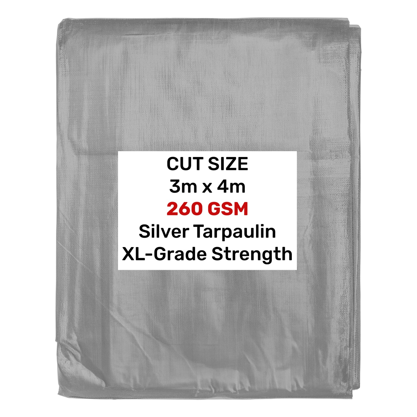 Silver XL-Grade Tarpaulin 3m x 4m
