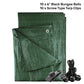 Green M-Grade Tarpaulin with 10 x 6" Bungee Balls (Black) and 10 x Screw Type Tarp Clips