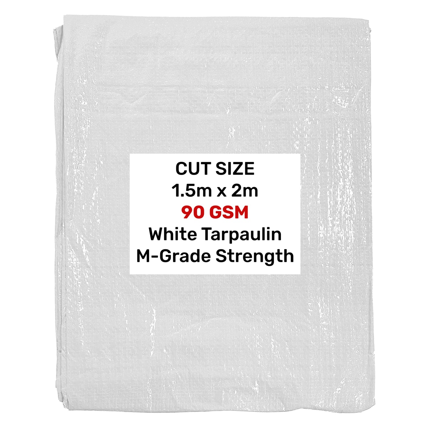 White M-Grade Tarpaulin 1.5m x 2m