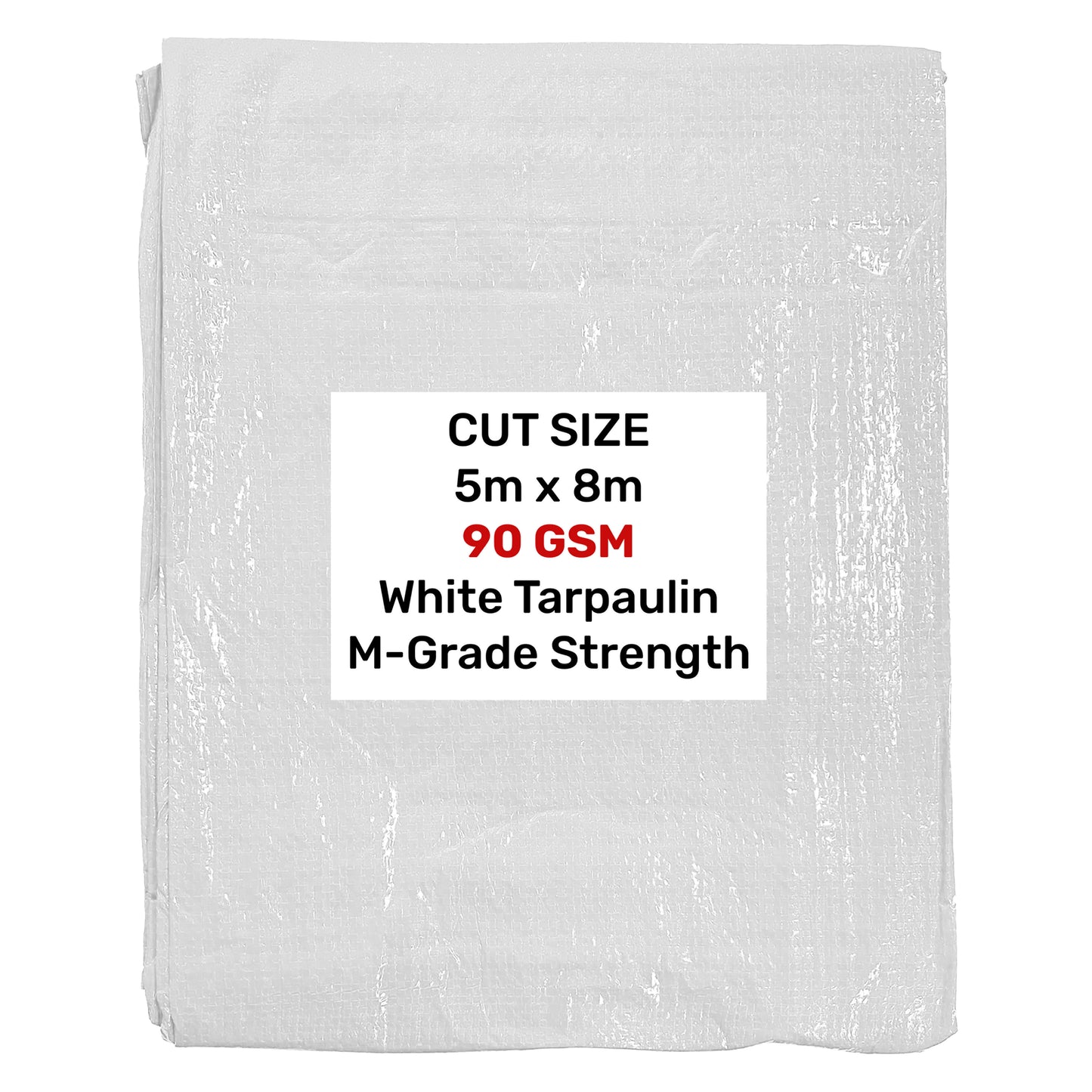 White M-Grade Tarpaulin 5m x 8m