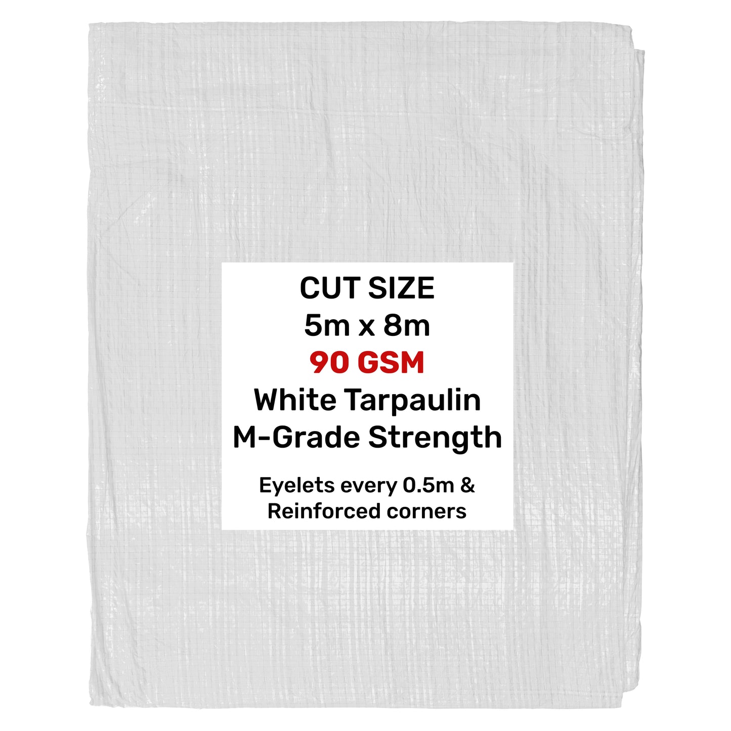 White M-Grade Tarpaulin 5m x 8m