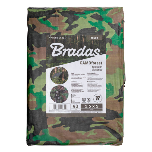 Camouflage M-Grade Tarpaulin 1.5m x 5m BRADAS