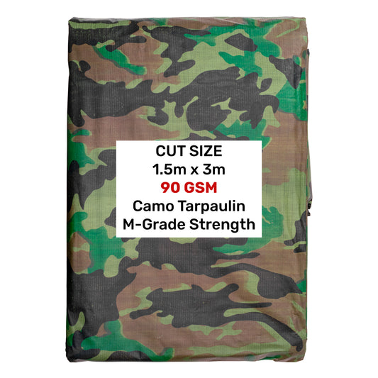 Camouflage M-Grade Tarpaulin 1.5m x 3m