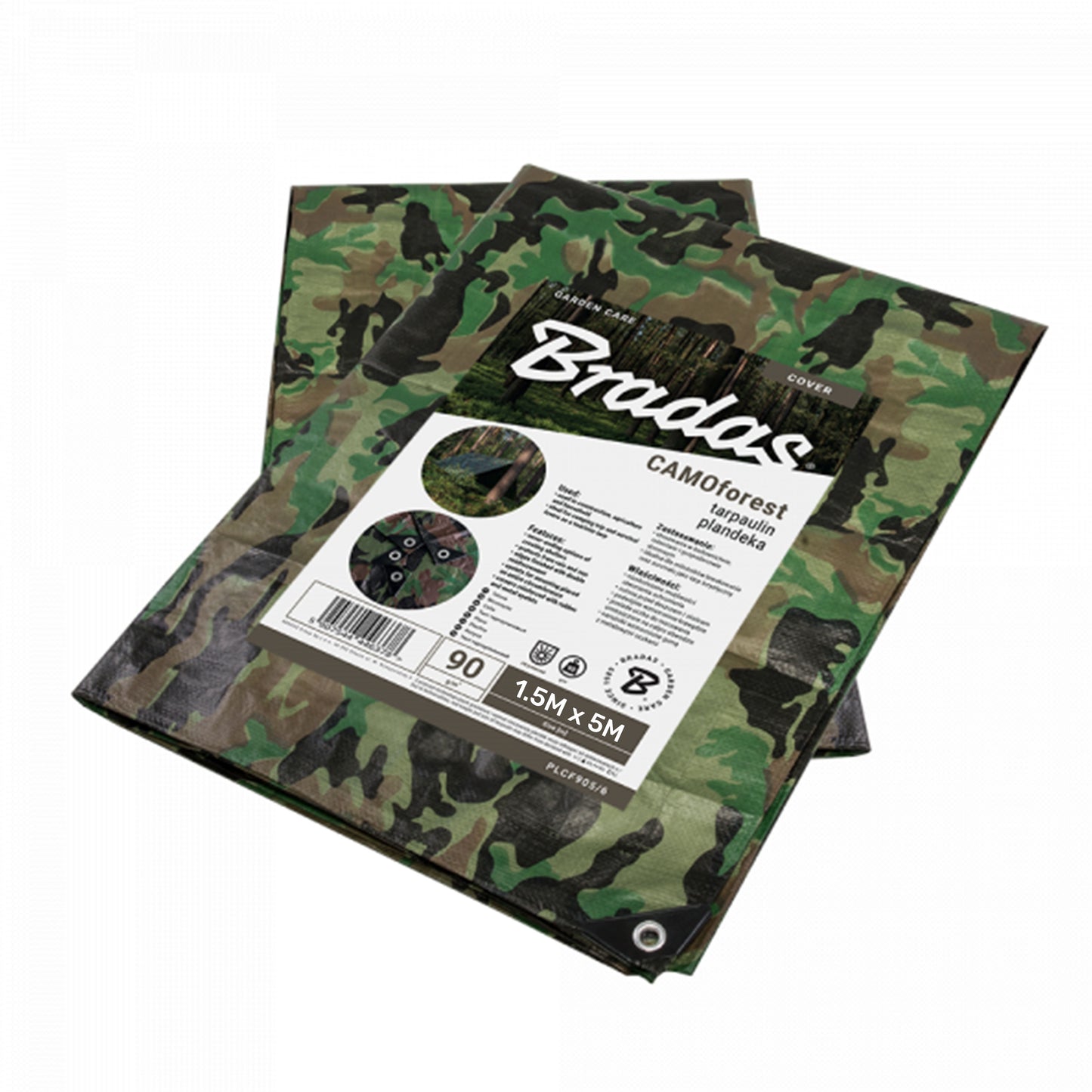 Camouflage M-Grade Tarpaulin 1.5m x 5m BRADAS