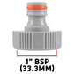 Female Tap Connector 1" or 3/4" BSP Female, Gray/White