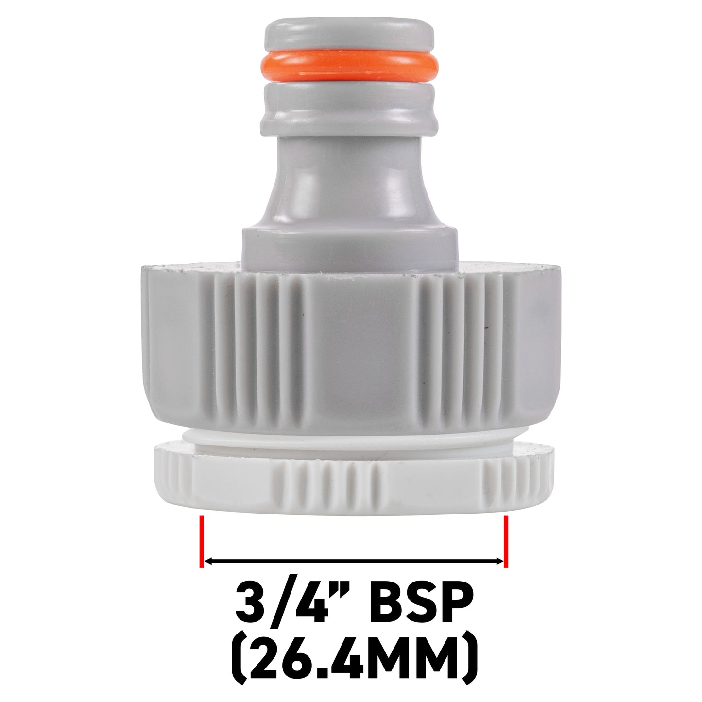 Female Tap Connector 1" or 3/4" BSP Female, Gray/White
